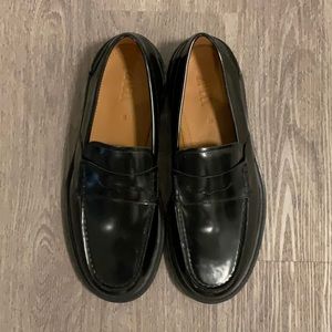 Zara glossy leather loafers size 8
